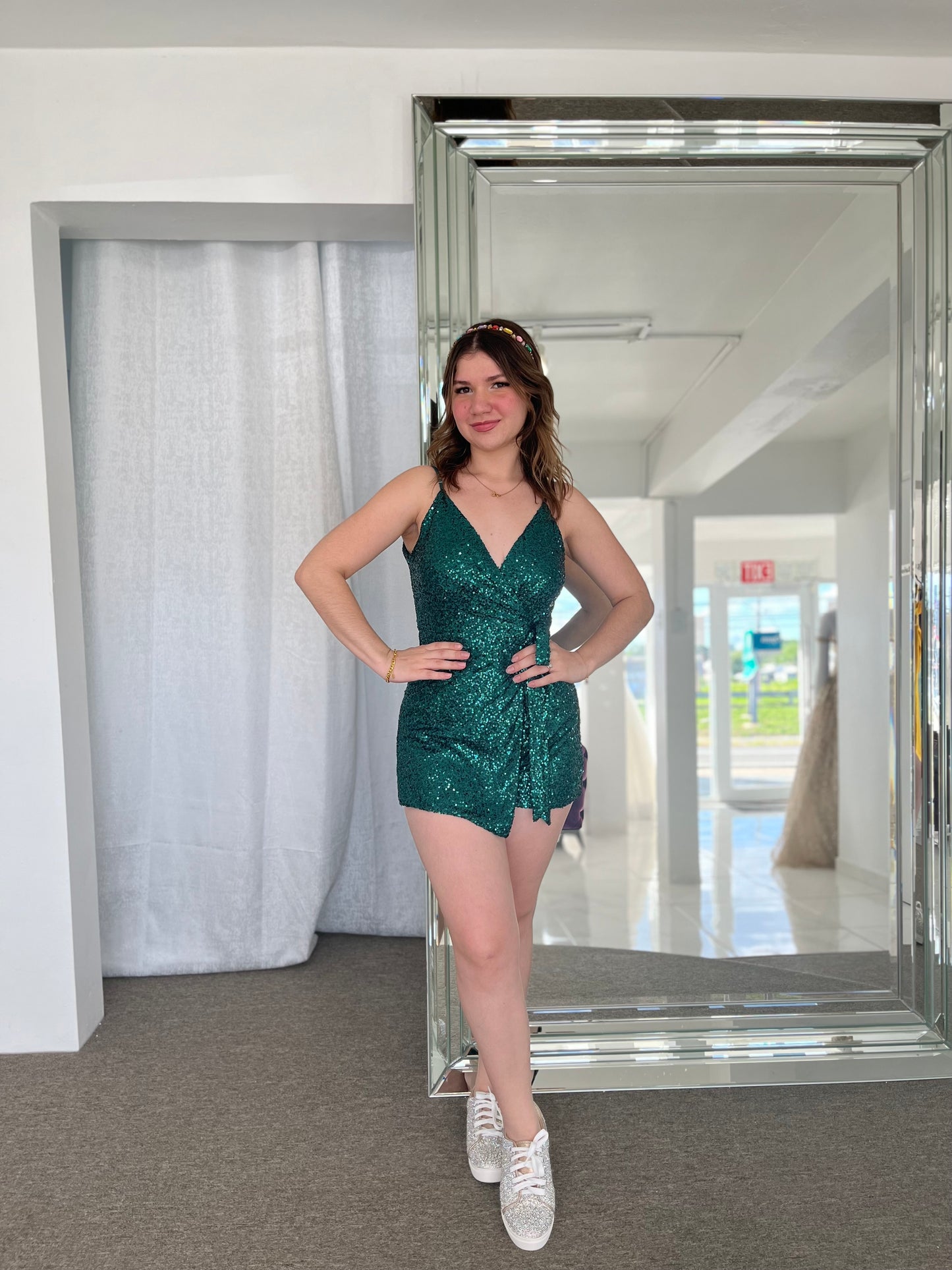 Emerald Sequin Romper
