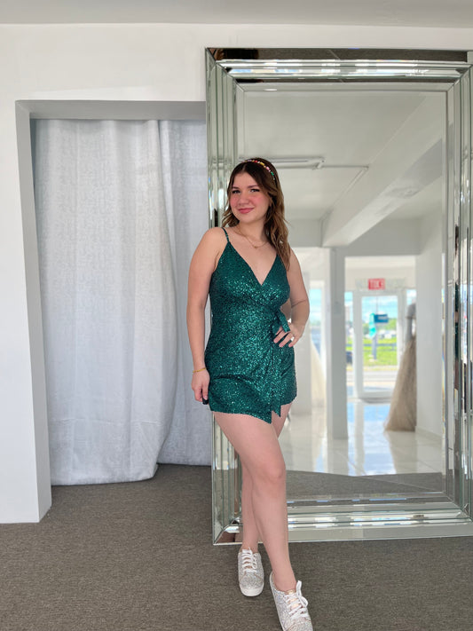 Emerald Sequin Romper