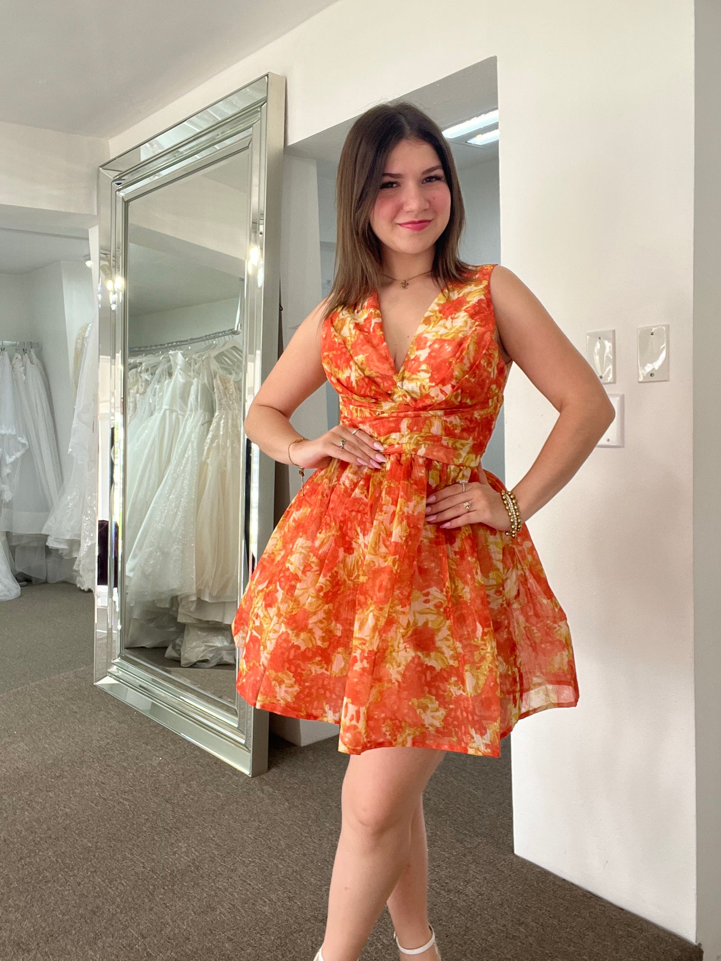 Orange & Yellow short dress