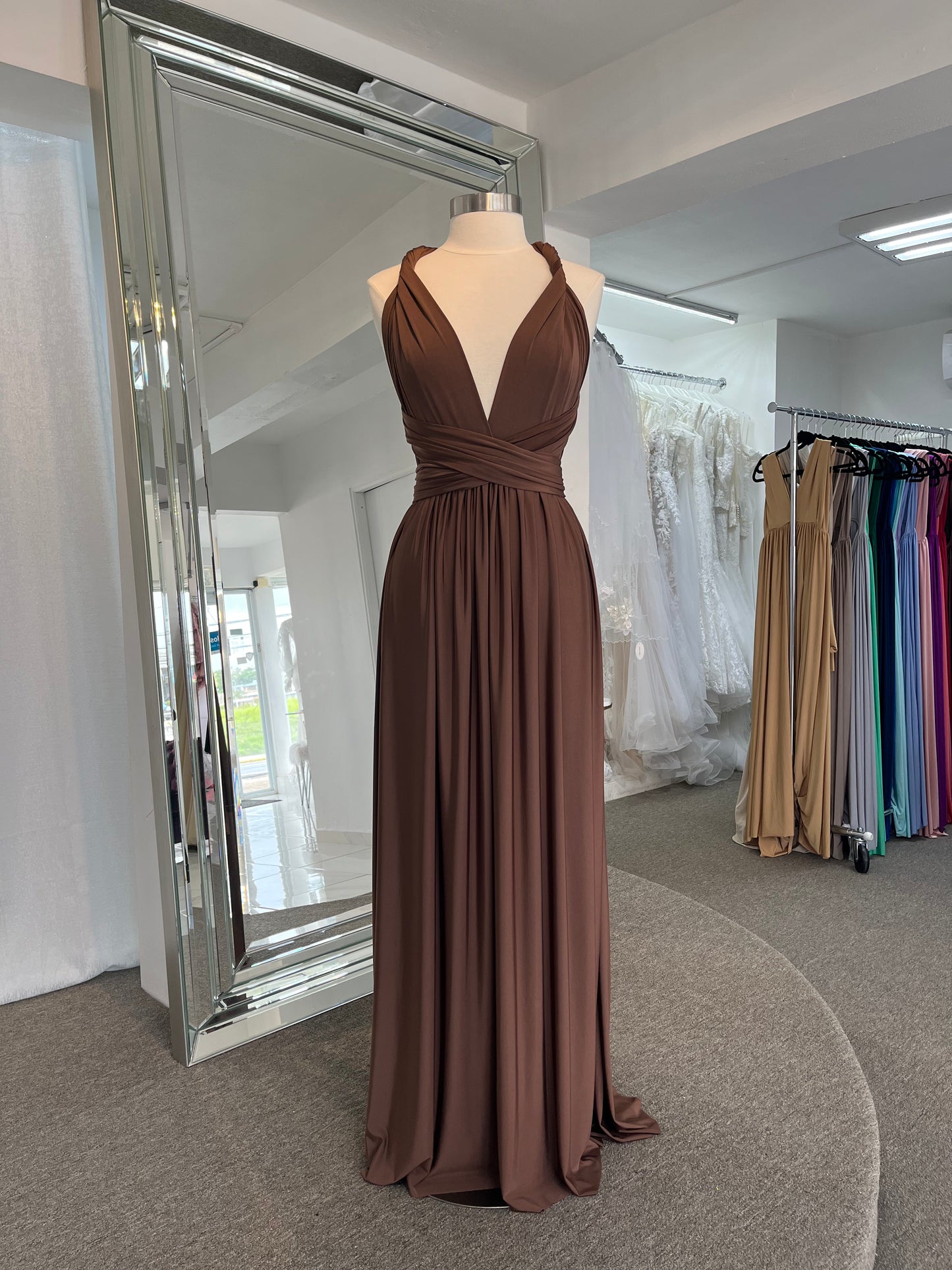 BROWN CONVERTIBLE DRESS