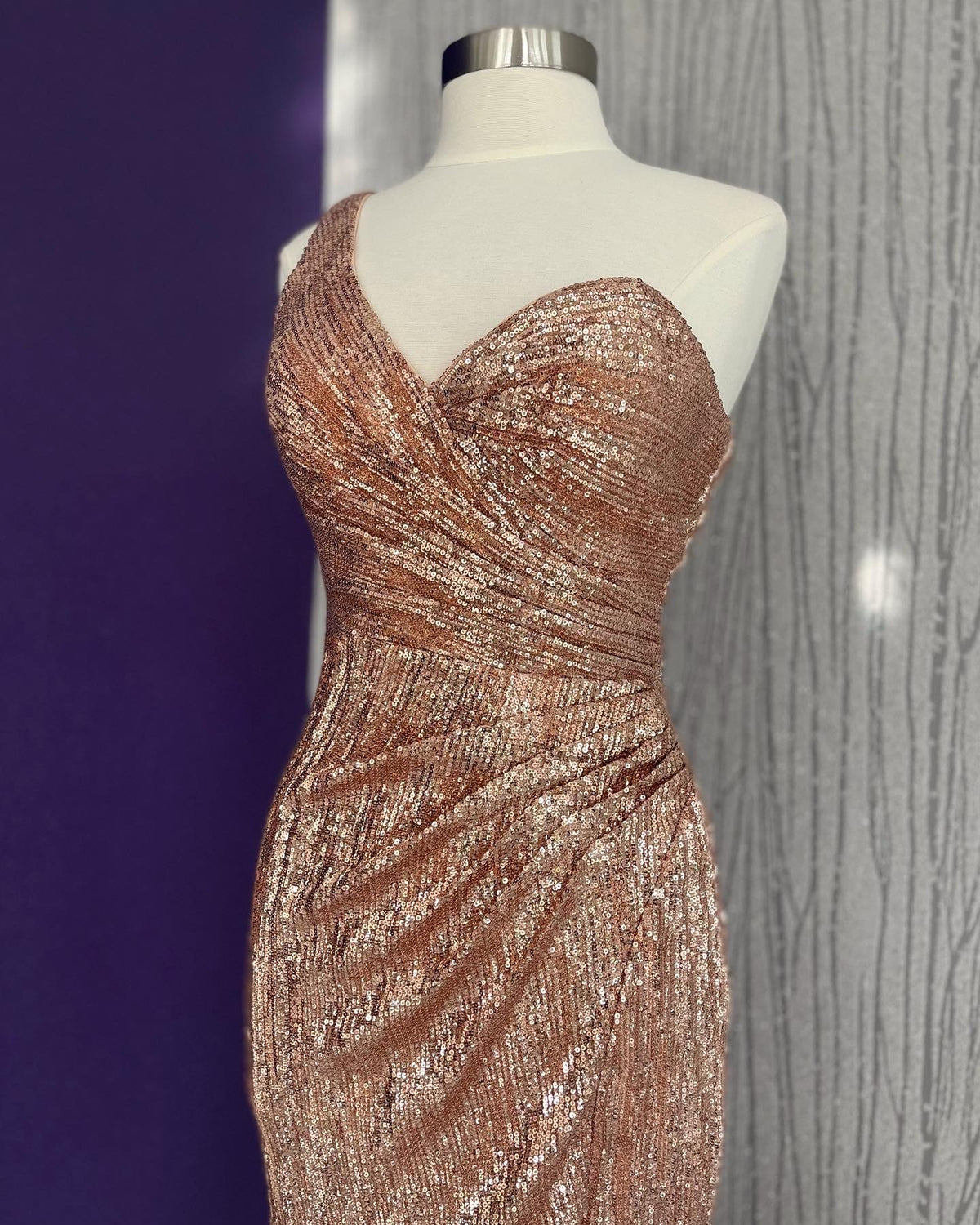 Sparkle Rose Gold Long Dress