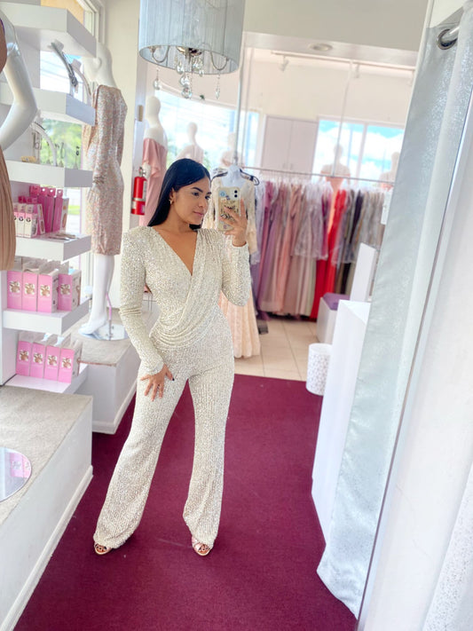 Sequins Champagne jumpsuit