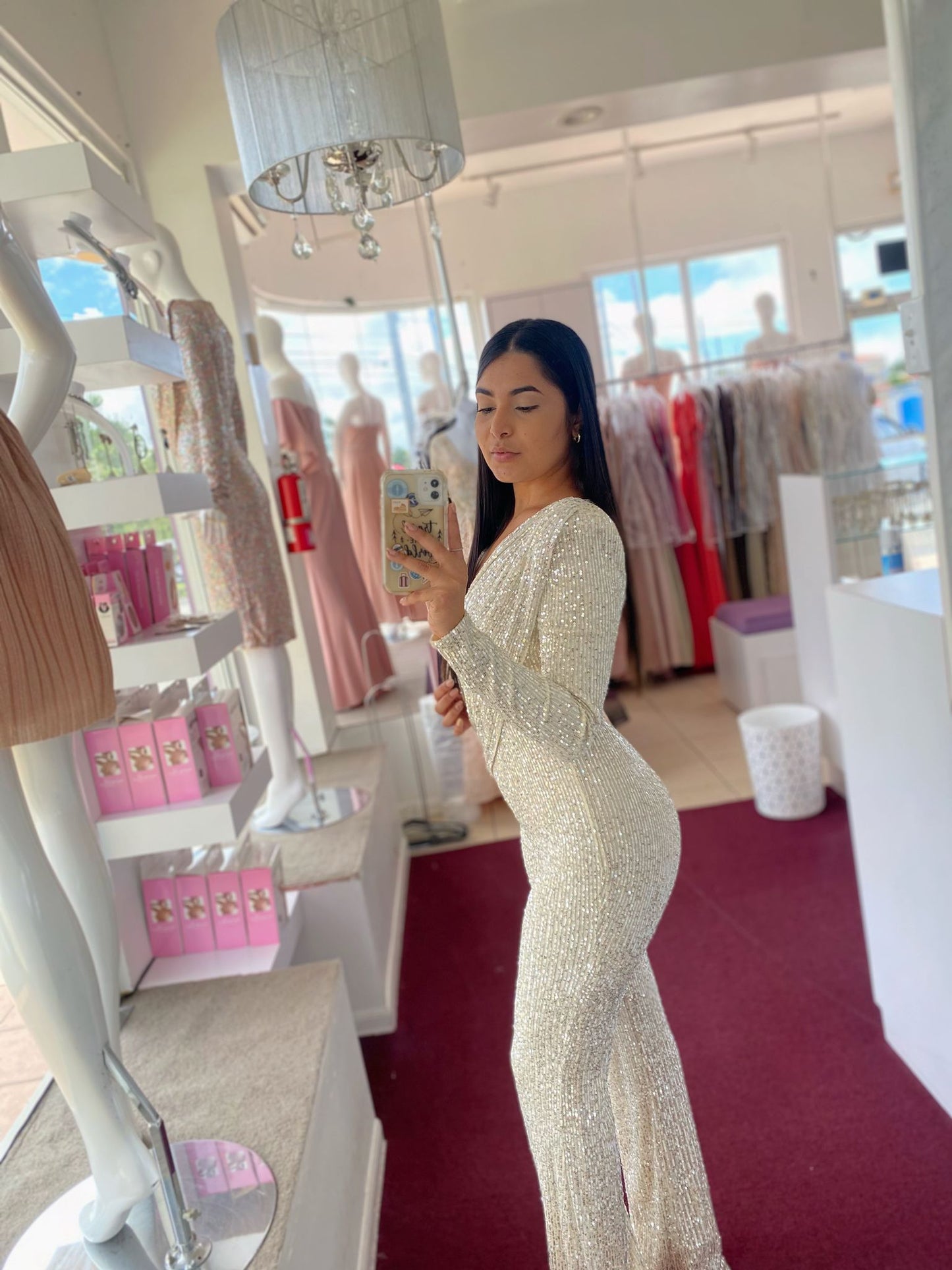 Sequins Champagne jumpsuit