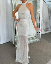 Load image into Gallery viewer, Silver Sequins Long Dress
