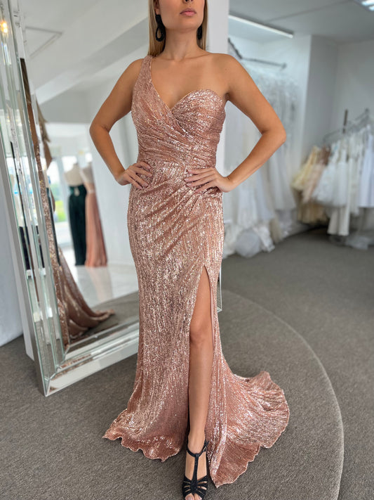 Sparkle Rose Gold Long Dress