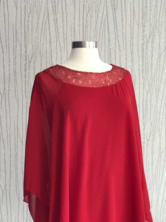 Burgundy sequins short dress