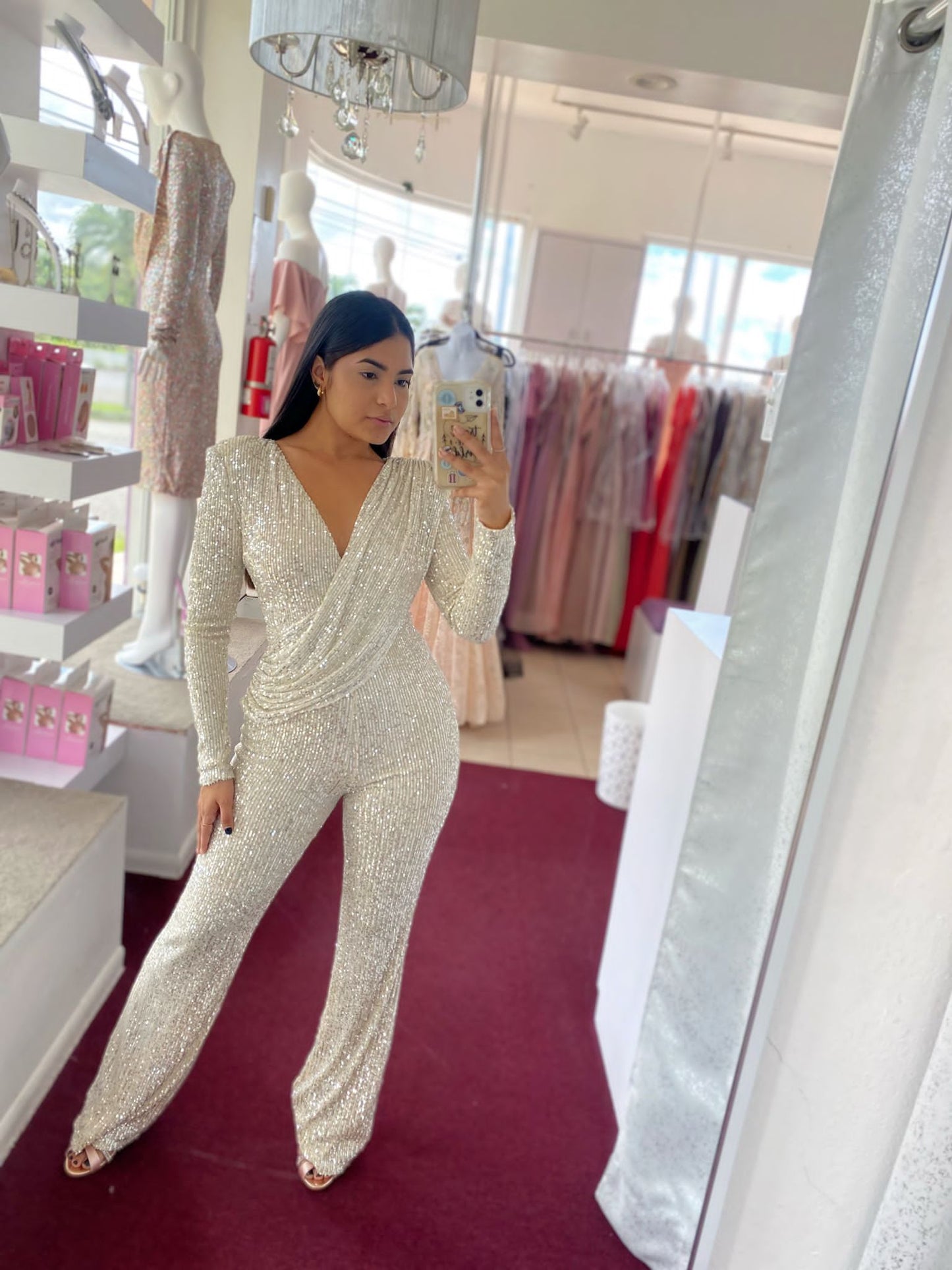 Sequins Champagne jumpsuit