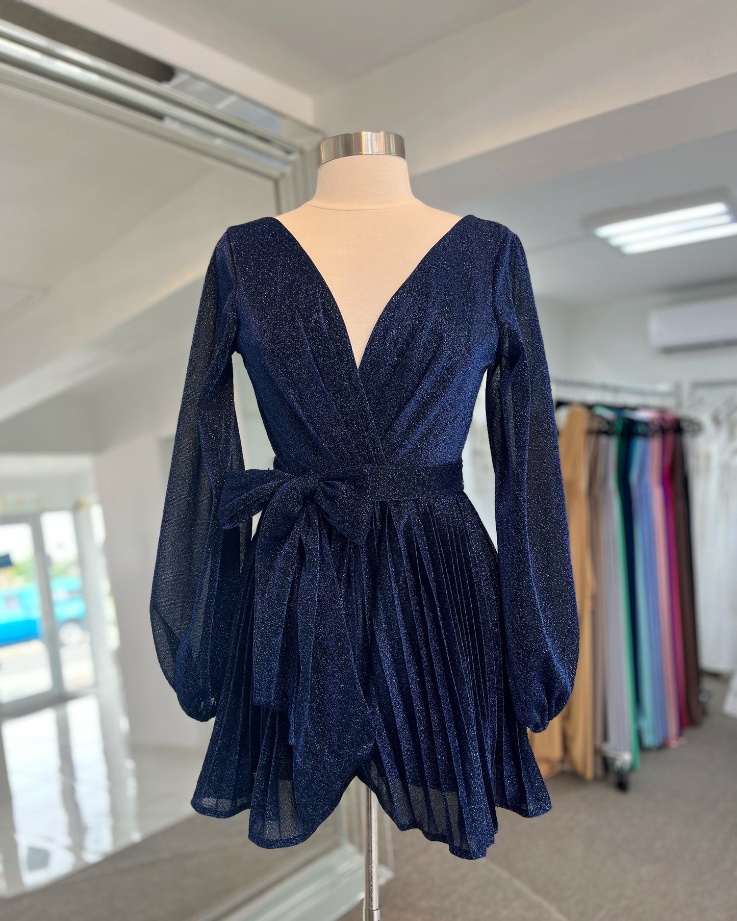 Glitter Navy Romper