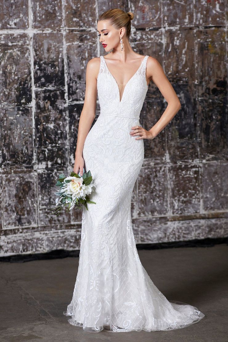 V Neck Wedding Dress