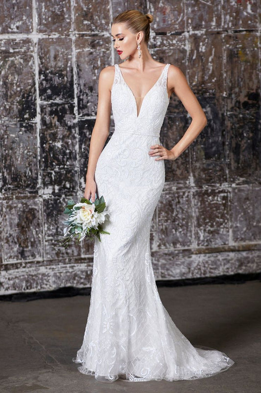 V Neck Wedding Dress